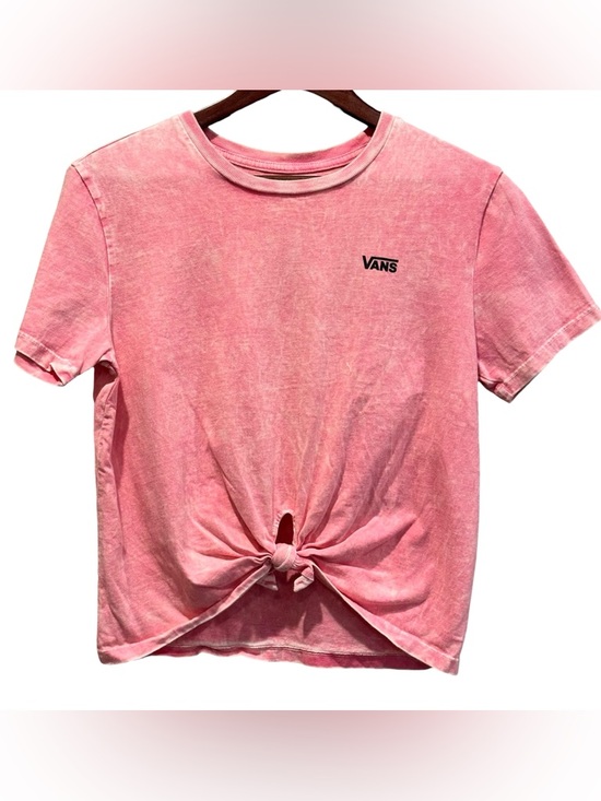 Vans Tops - Vans Pink Acid Wash Short Sleeve Tied Knot Pullover Top Women’s Size Small